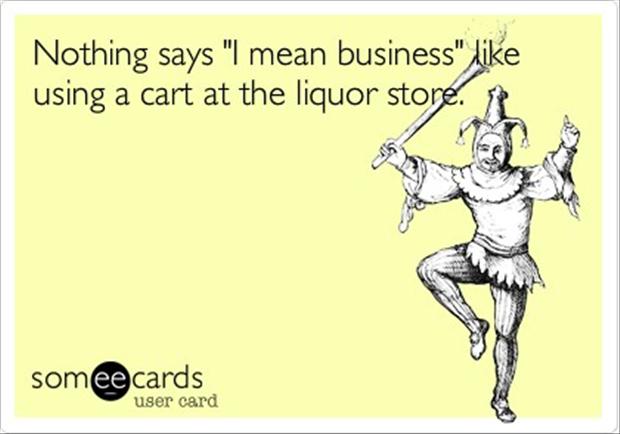 cart at a liquor store